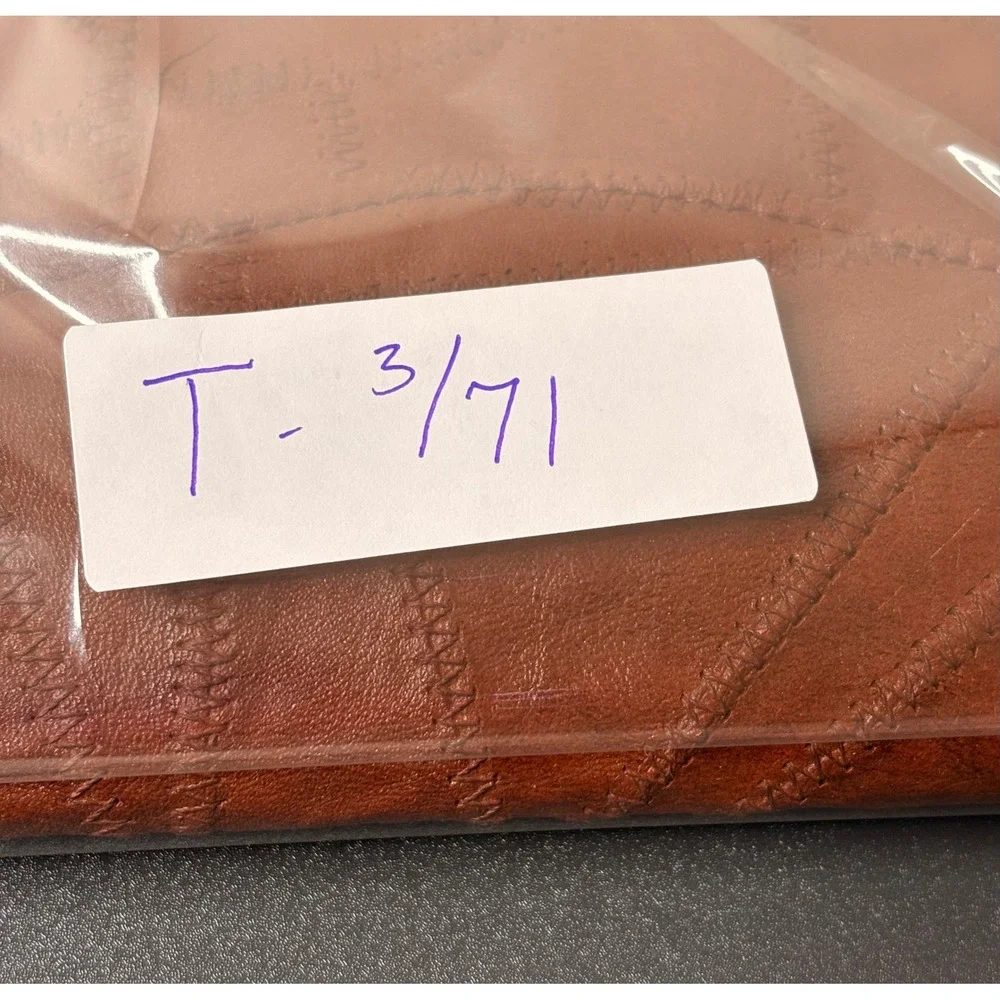 Ambassador Checkbook Wallet Womens OS Brown Like New Patchwork Leather Vintage